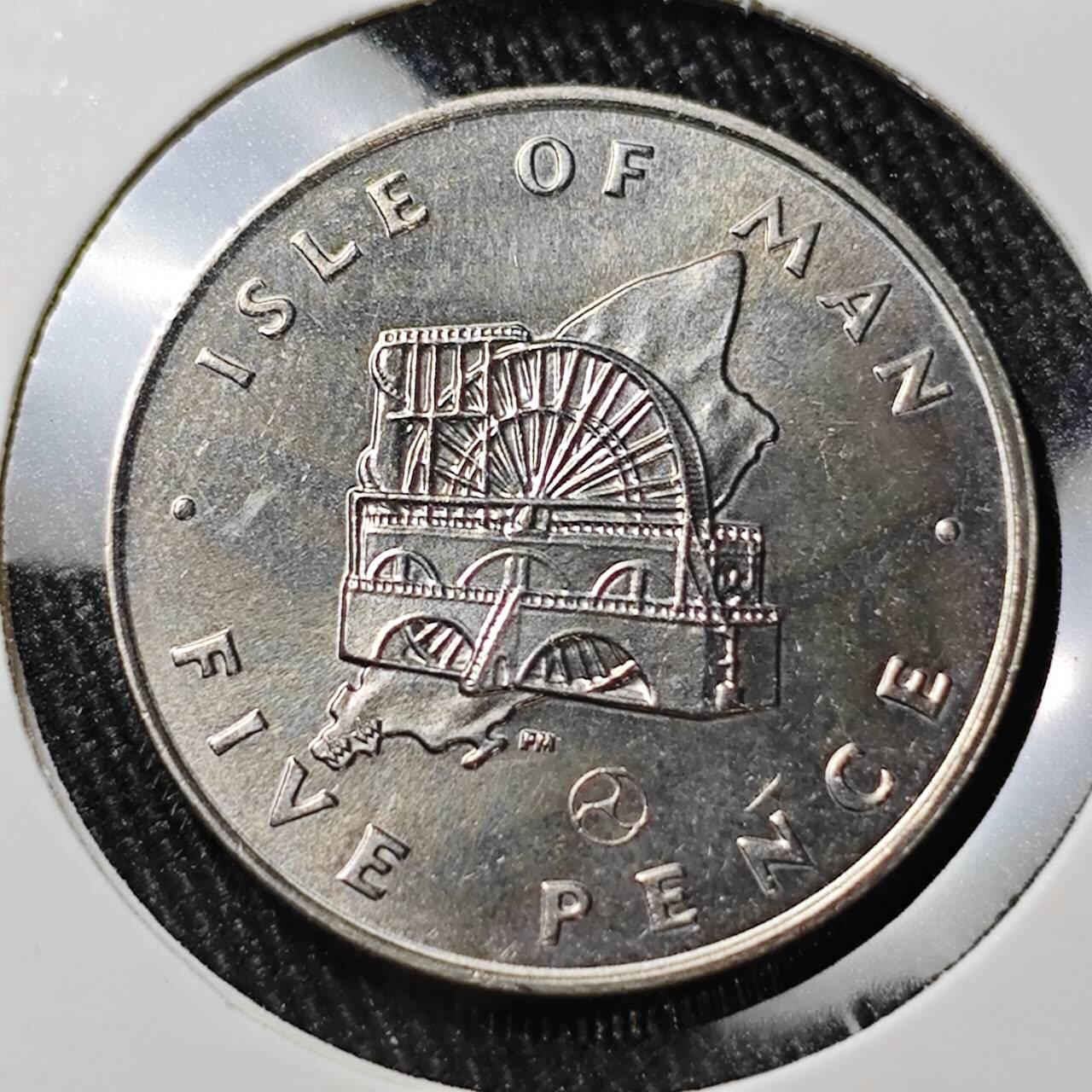 KK钱币收藏小铺  第400期  百期特拍（四拍之四）2月预留时间 周末发货   1979马恩岛5便士 带小三轮火轮