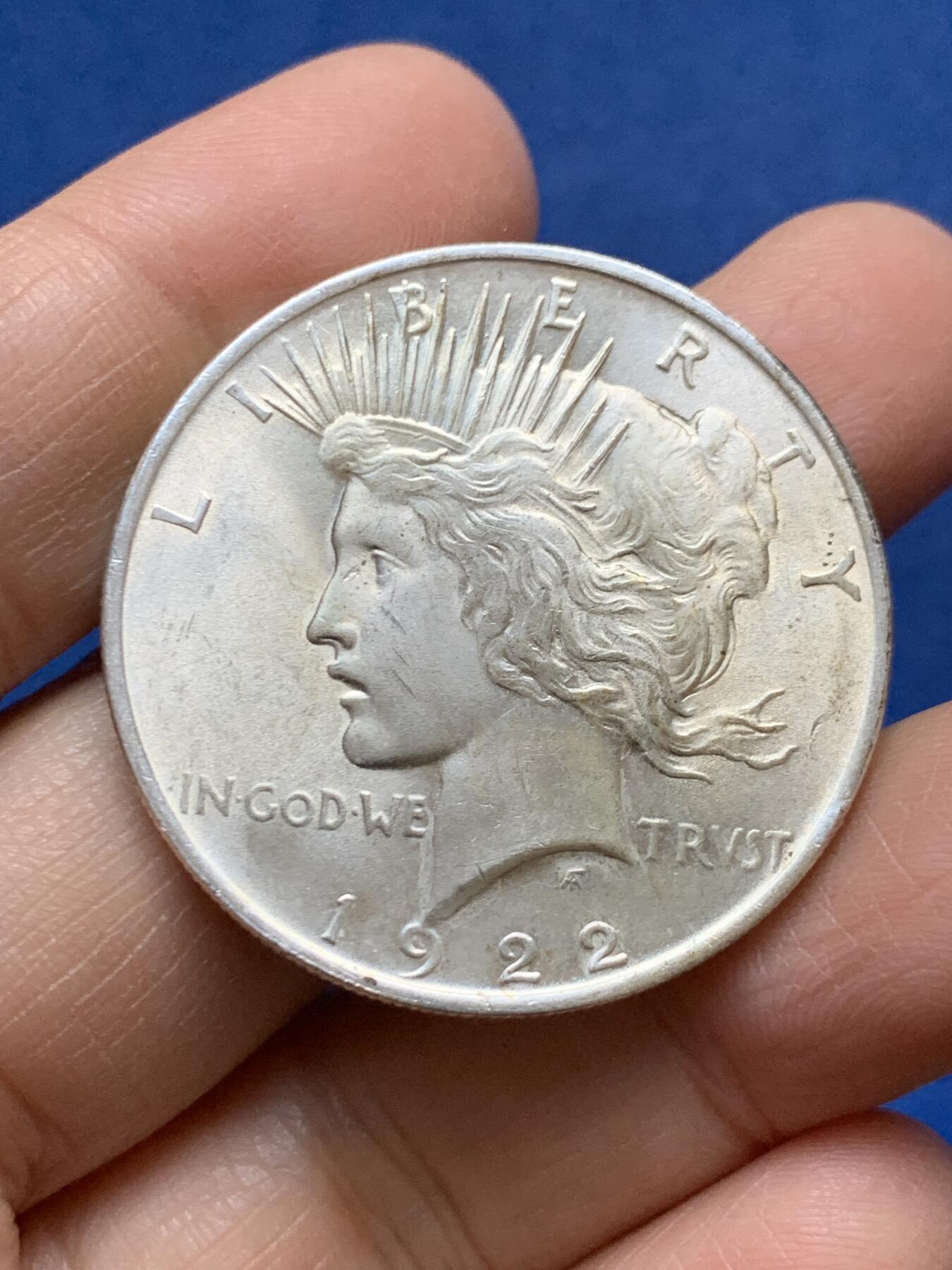 《竞宝斋》第456场 周日，周一，周二   3场连拍 （全场包邮）欢迎送拍 美国1922年和平1美元大银币