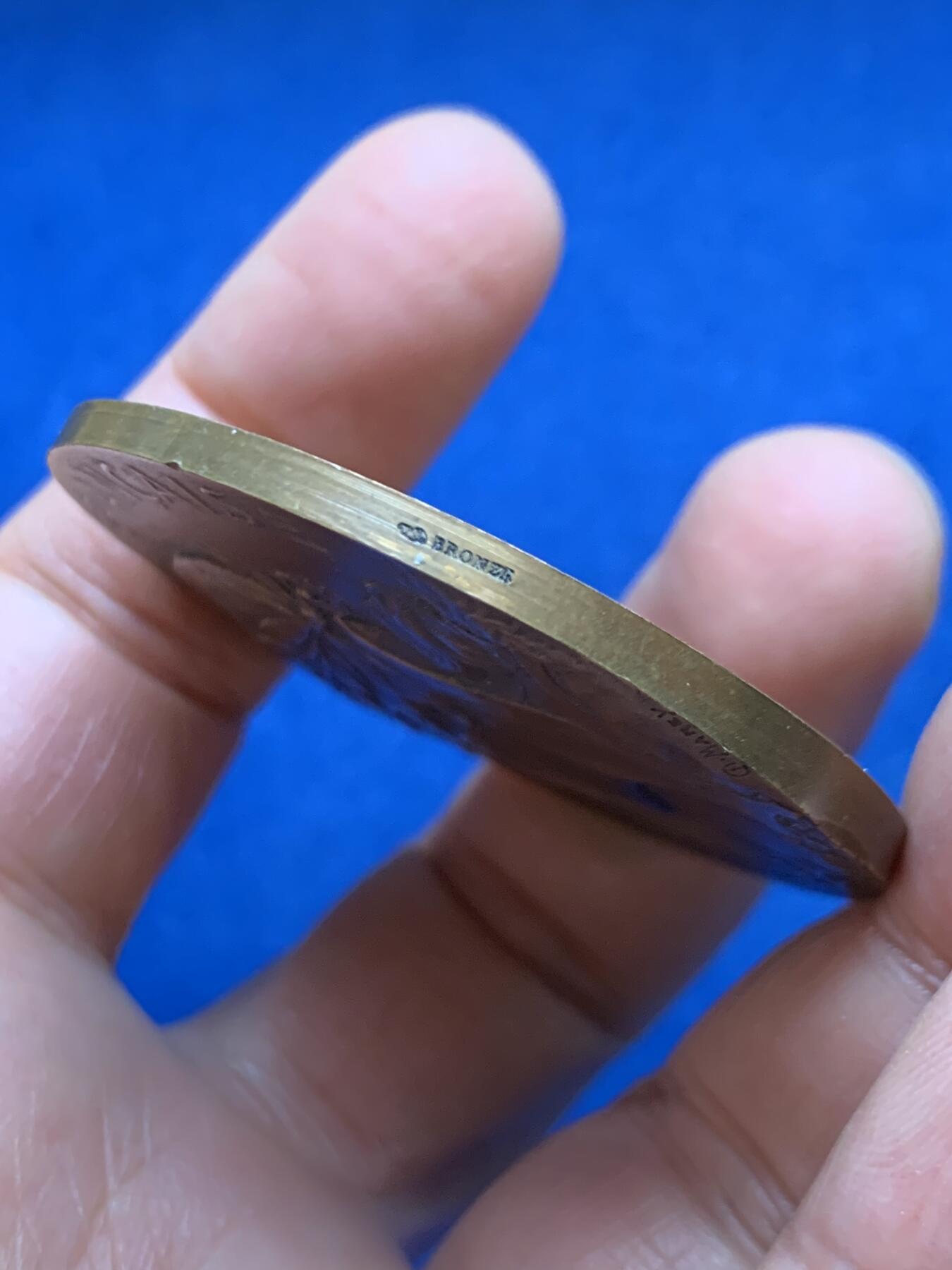 《竞宝斋》第456场 周日，周一，周二   3场连拍 （全场包邮）欢迎送拍 法国玛丽安娜女神铜章 MAREY作品 63.1克 50mm 丰饶角铜标