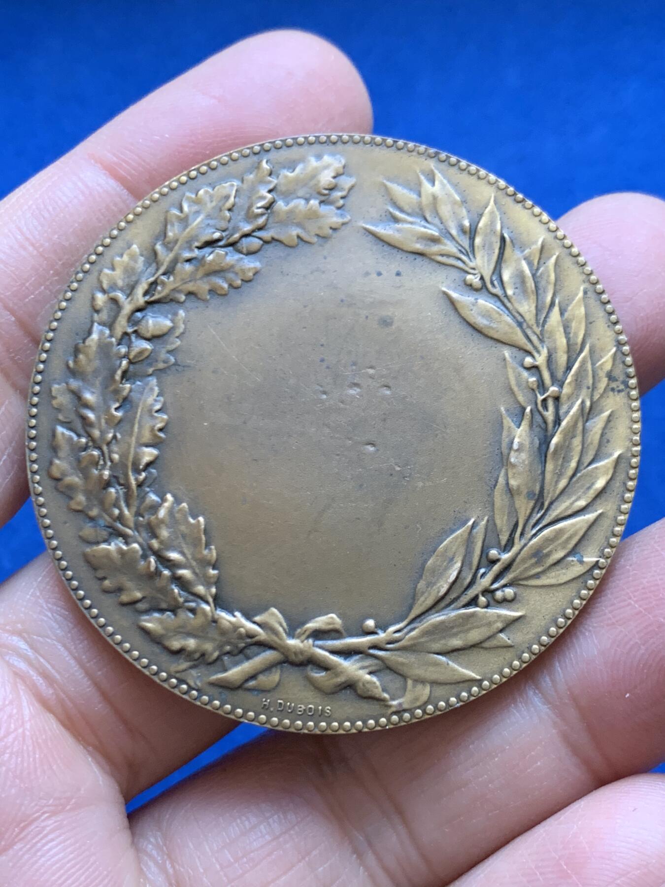 《竞宝斋》第456场 周日，周一，周二   3场连拍 （全场包邮）欢迎送拍 法国玛丽安娜女神铜章 MAREY作品 63.1克 50mm 丰饶角铜标