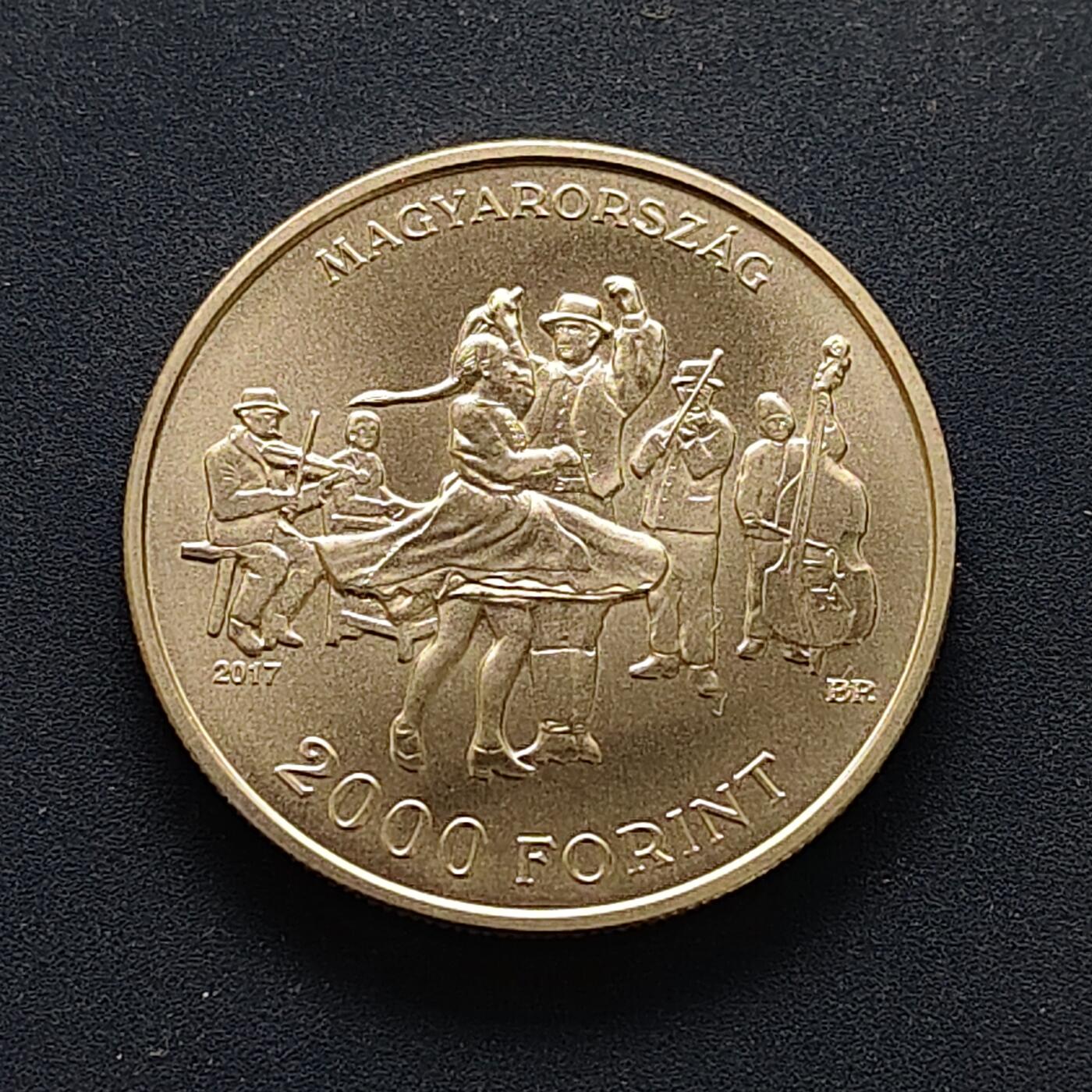 【全场包邮】纯粹捡漏拍495场-持续更新中 【少见】匈牙利2017年2000福林音乐家拉斯洛·莱塔诞辰125周年纪念币-量5000