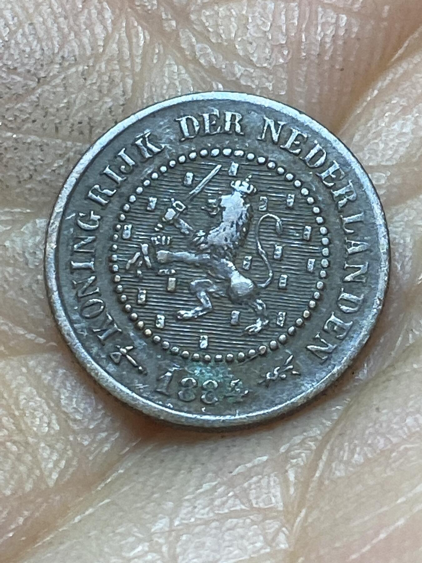 2026年第六场(总第一百七十五场）外国好品散币场(免佣金) 荷兰🇳🇱1884年1/2分(威廉三世时期，Broadaxe–宽刃斧标)