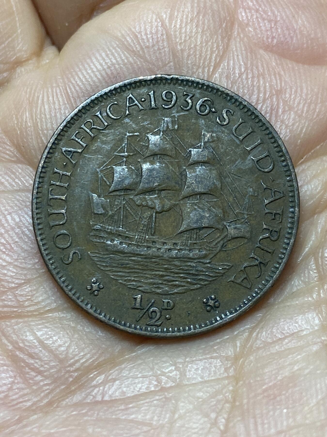 2026年第六场(总第一百七十五场）外国好品散币场(免佣金) 英属南非1936年1/2便士(乔治五世逝世年，第三版关门年)