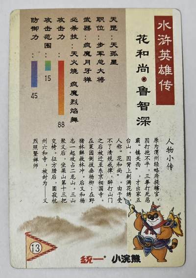 小浣熊水浒卡–昆闪鲁智深–不同光线–不同效果–高清拍摄–纹理清晰 小浣熊水浒卡–昆闪鲁智深–不同光线–不同效果–高清拍摄–纹理清晰