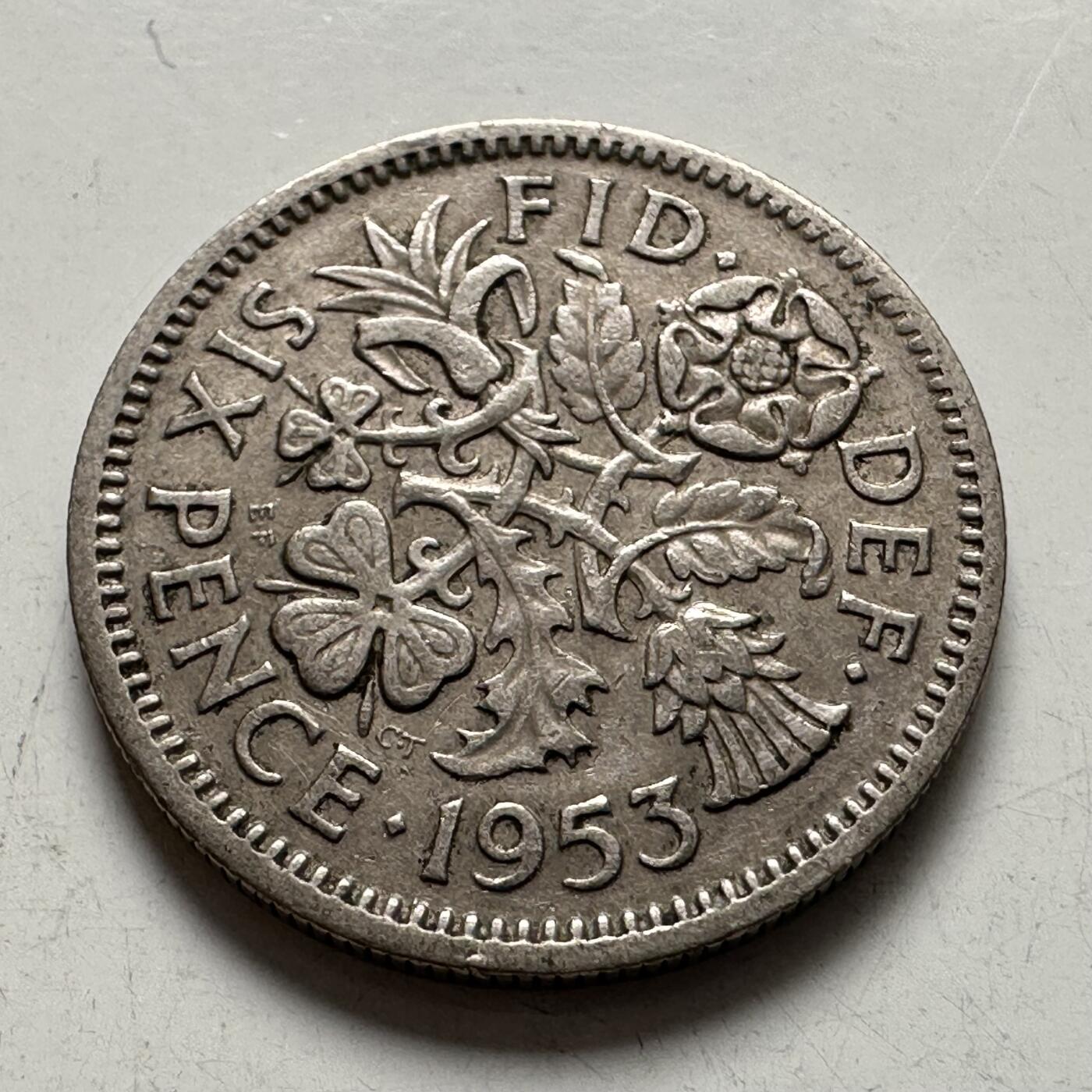 🌹外币初藏🌹🐯2026年第6场  每周二四六晚8️⃣点 接代拍 英国1953年六便士 登基版 a