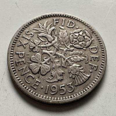 🌹外币初藏🌹🐯2026年第6场  每周二四六晚8️⃣点 接代拍 - 英国1953年六便士 登基版 a