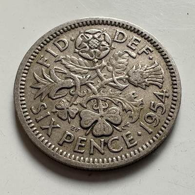 🌹外币初藏🌹🐯2026年第6场  每周二四六晚8️⃣点 接代拍 - 英国1954年六便士 