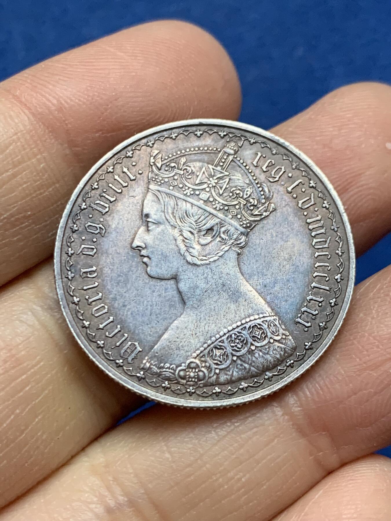 《竞宝斋》第456场 周日，周一，周二   3场连拍 （全场包邮）欢迎送拍 英国维多利亚哥特弗洛林银币