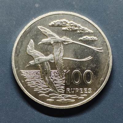 【全场包邮】纯粹捡漏拍495场-持续更新中 - 【少见】塞舌尔1978年100卢比WWF组织十五周年白尾鹲纪念银币-量4453【41.2毫米31.65克，纯银价约585元（按20元银价折算）】