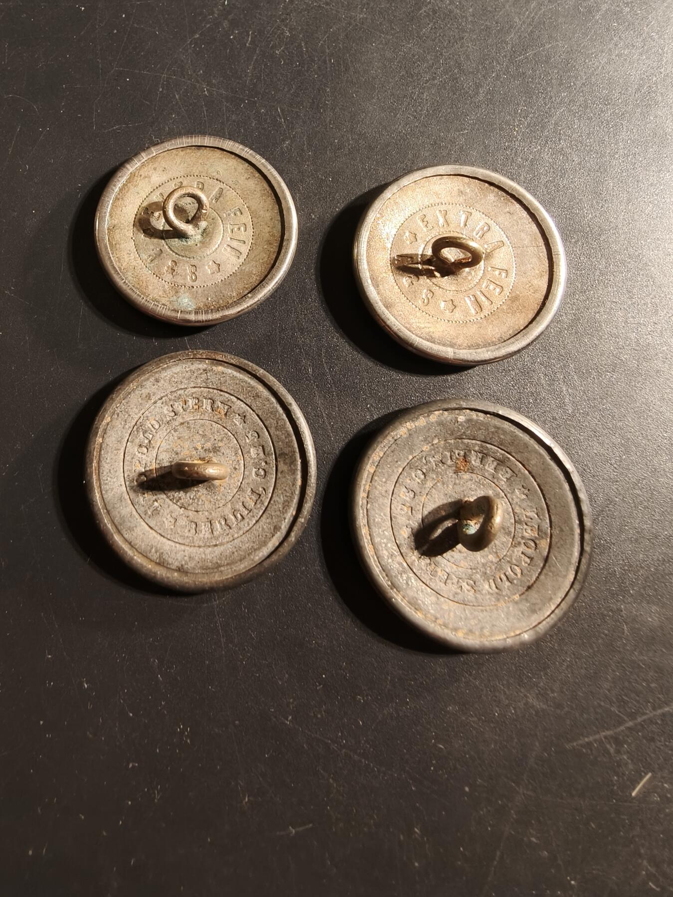 老王徽章第176期 普鲁士士官纽扣一组4枚    直径30mm