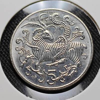 KK钱币收藏小铺  第400期  百期特拍（四拍之四）2月预留时间 周末发货 -  1980马恩岛5便士 