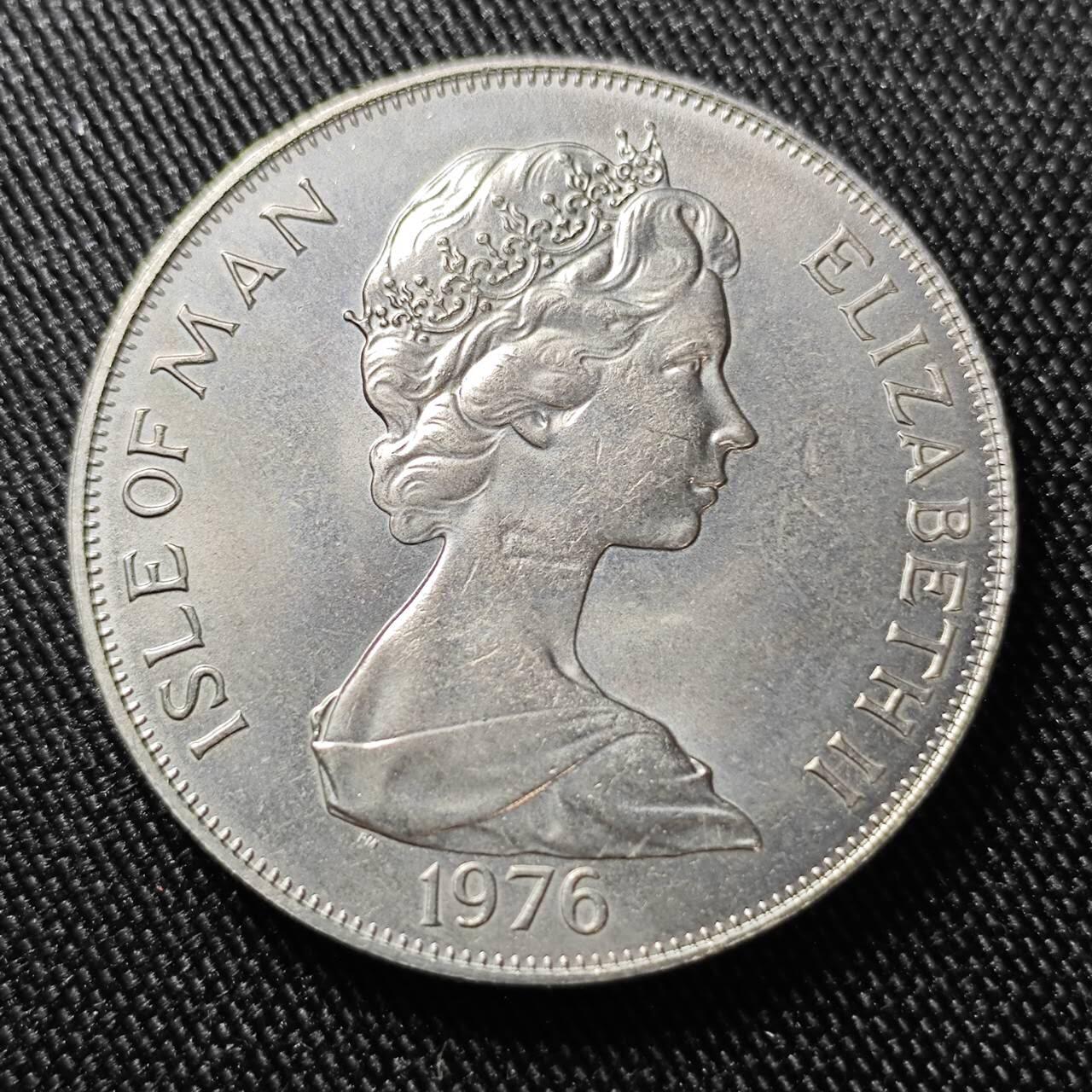 KK钱币收藏小铺  第400期  百期特拍（四拍之四）2月预留时间 周末发货 1976马恩岛1克朗美国独立200周年纪念币