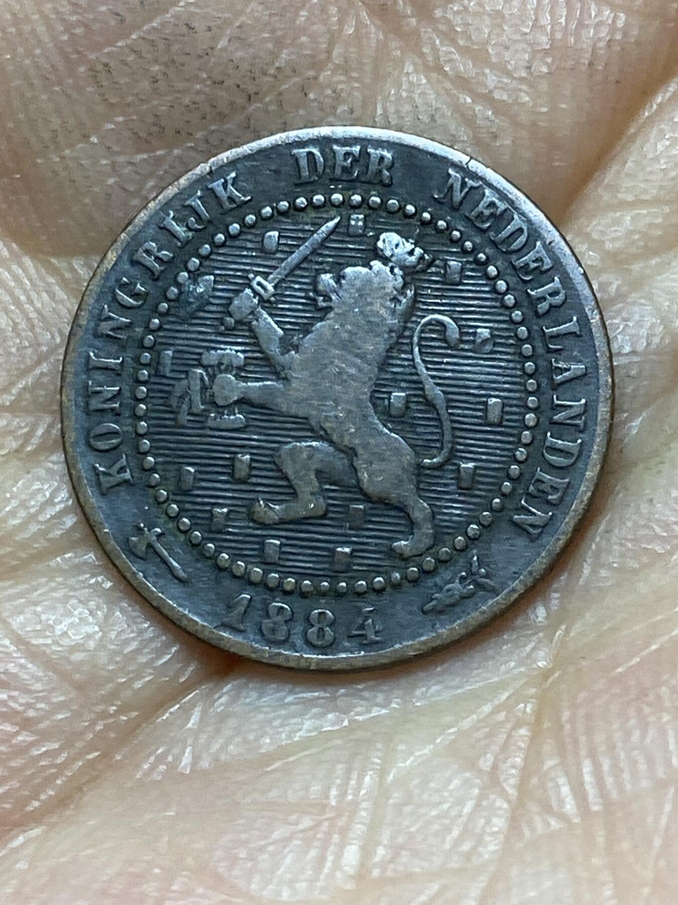 2026年第六场(总第一百七十五场）外国好品散币场(免佣金) 荷兰🇳🇱1884年1分(威廉三世时期，Broadaxe–宽刃斧标，关门年)