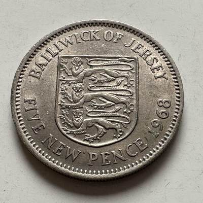 🌹外币初藏🌹🐯2026年第6场  每周二四六晚8️⃣点 接代拍 - 泽西岛1968年5便士