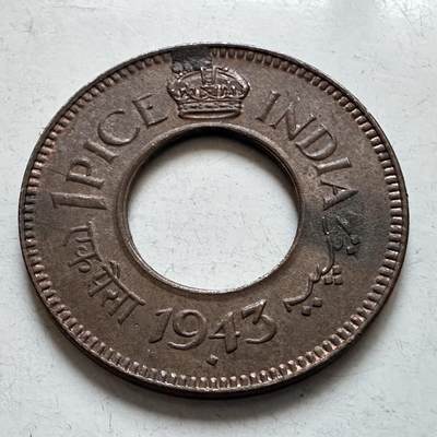 🌹外币初藏🌹🐯2026年第6场  每周二四六晚8️⃣点 接代拍 - 英属印度1943年圆冠1派沙