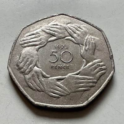 🌹外币初藏🌹🐯2026年第6场  每周二四六晚8️⃣点 接代拍 - 英国1973年50便士纪念币