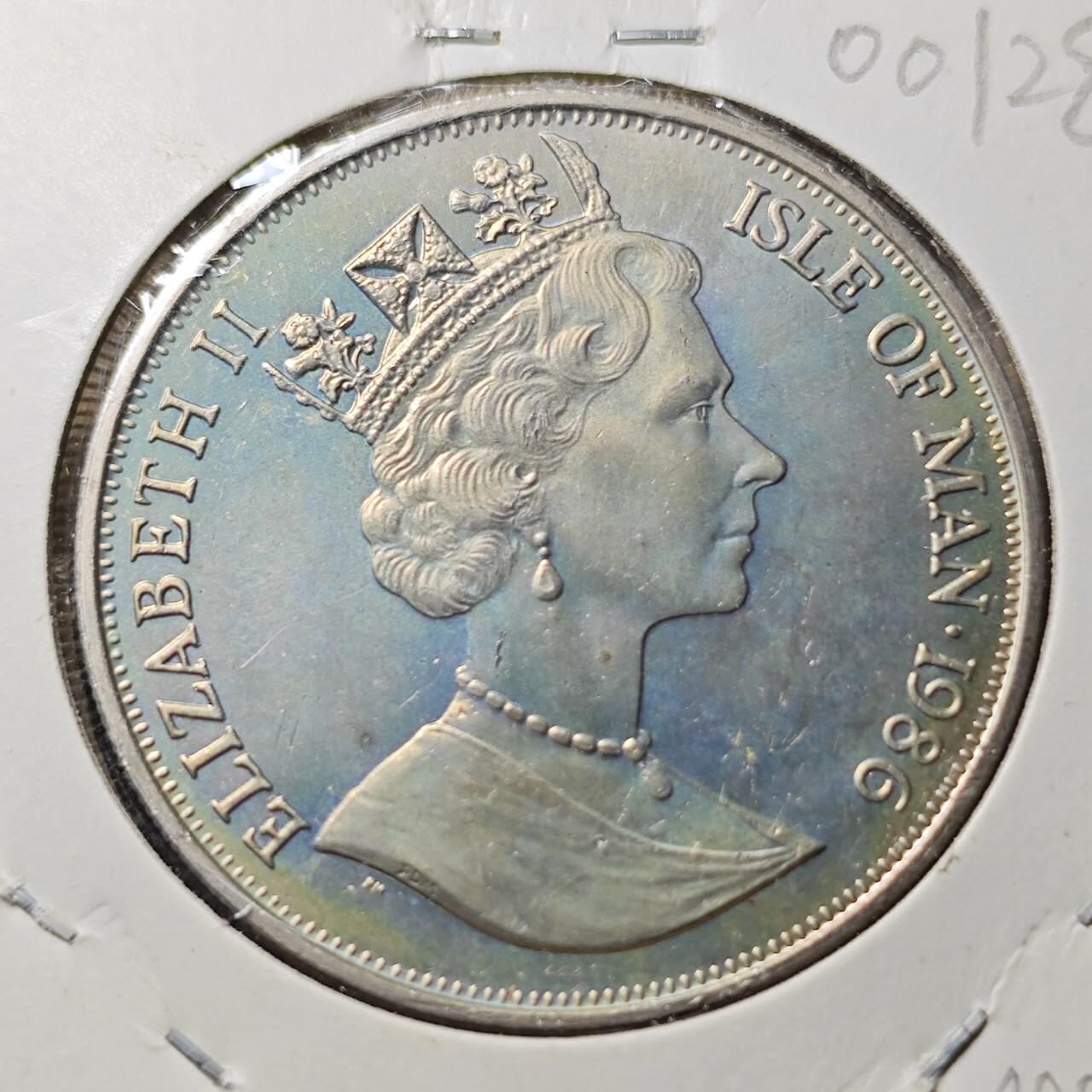 KK钱币收藏小铺  第400期  百期特拍（四拍之四）2月预留时间 周末发货   1986马恩岛1克朗纪念币