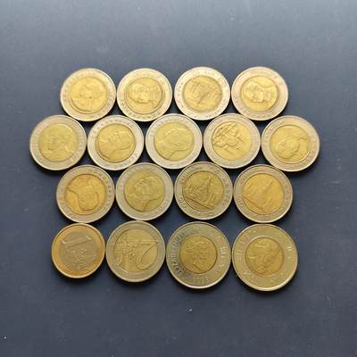 【全场包邮】纯粹捡漏拍494场 - 【批量】世界各国各年份泰铢/加元/欧元双色币17枚一组（汇率价约73元，附件仅供参考，具体数量请自行清点）