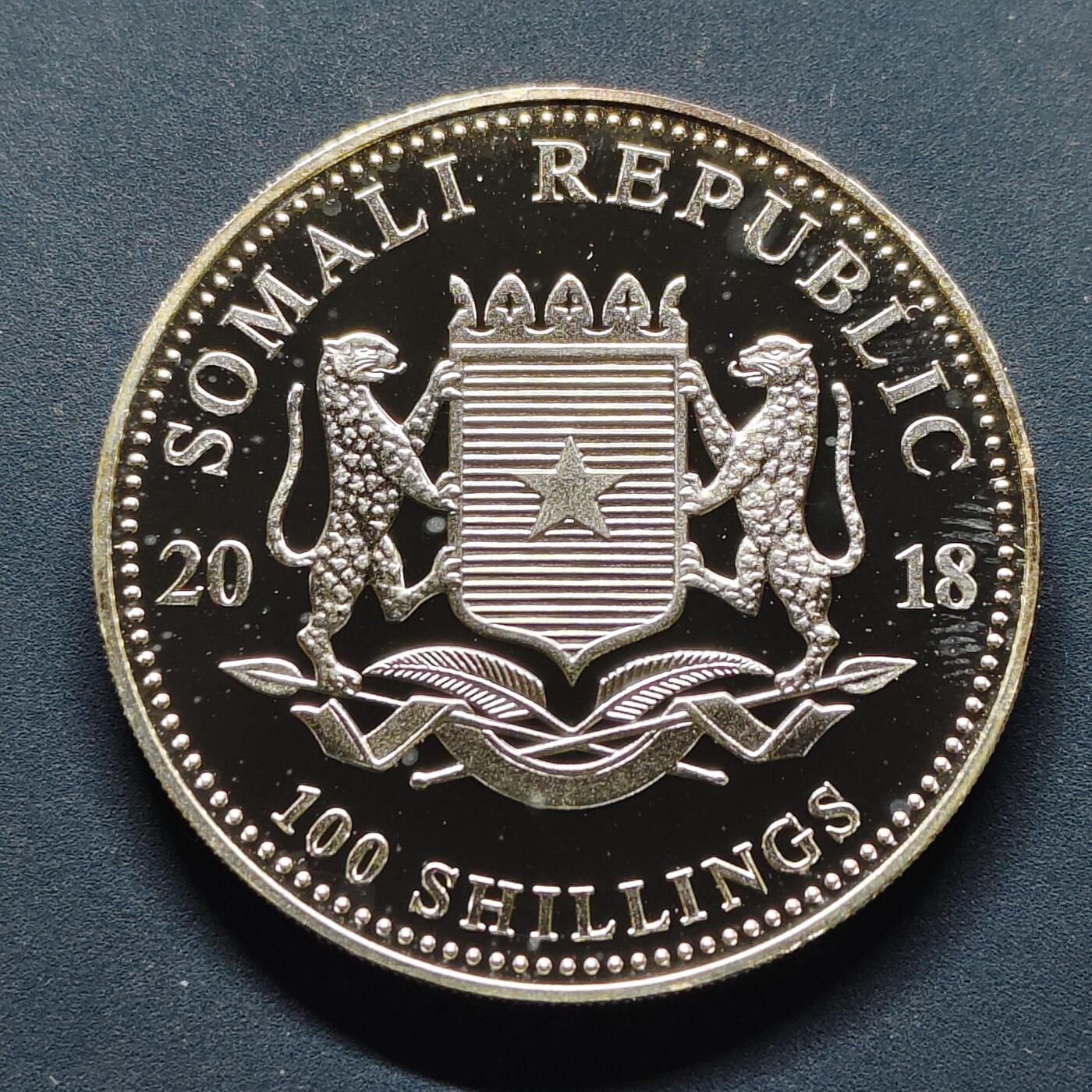 【全场包邮】纯粹捡漏拍495场-持续更新中 索马里2018年10先令大象1盎司9999纯银【35.2毫米31.1克，纯银价约622元（按20元银价折算）】