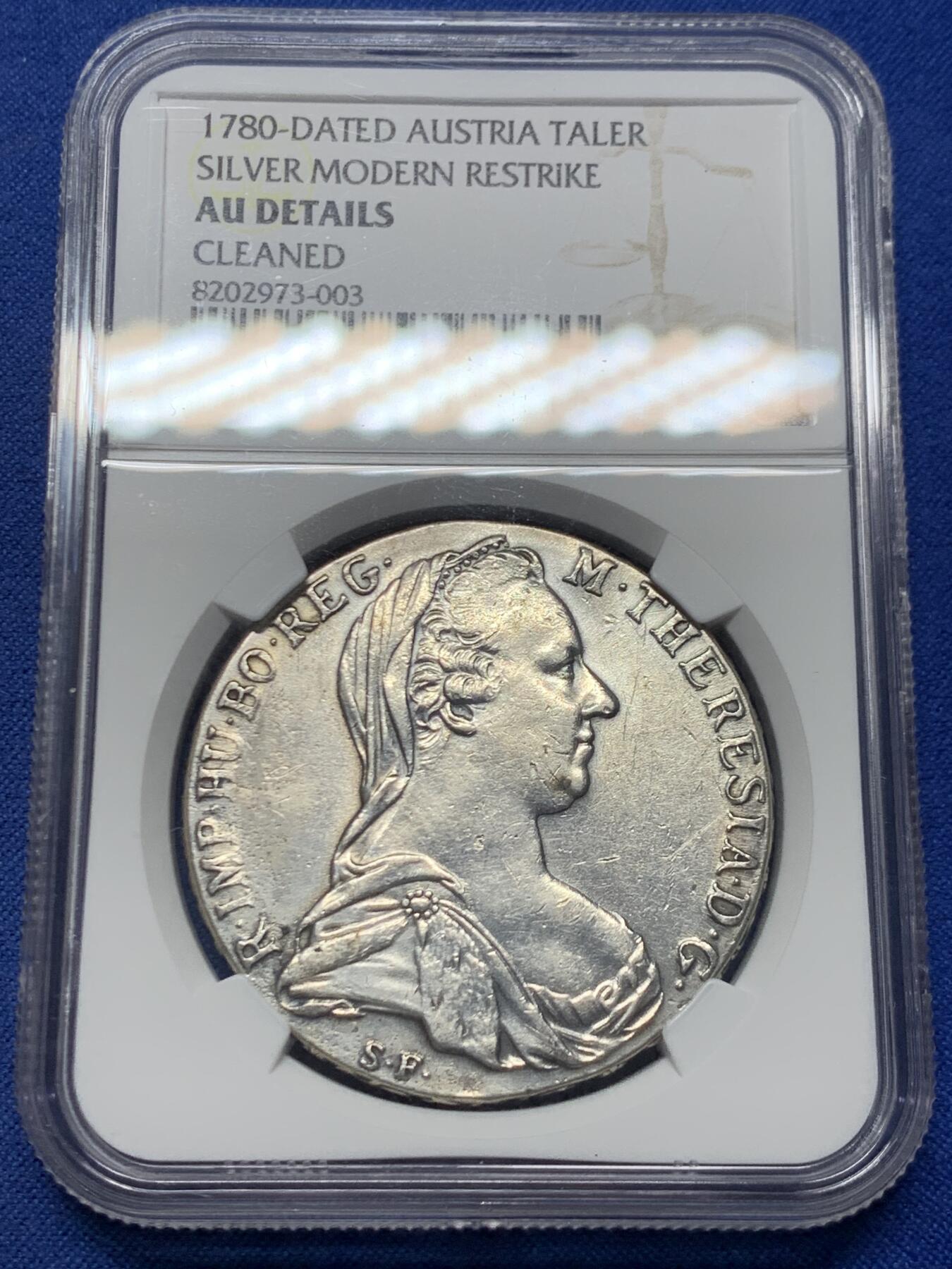 《竞宝斋》第456场 周日，周一，周二   3场连拍 （全场包邮）欢迎送拍 NGC AUD 1780后铸大奶妈泰勒银币