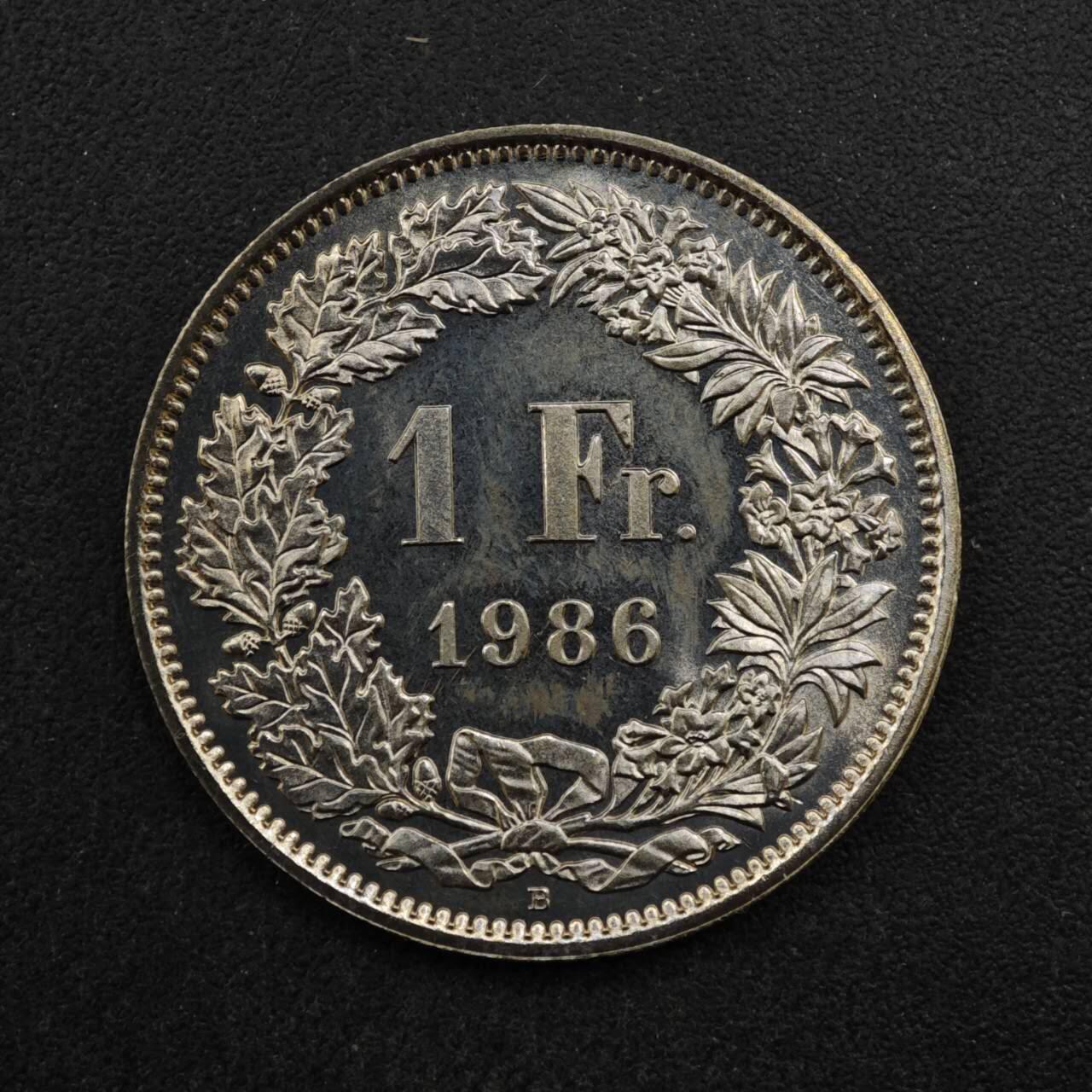 【淘币小摊】实时拍第八百四十六拍   散币场   满百包邮可预留二周 每周一统一发货   瑞士1986年1法郎镍币