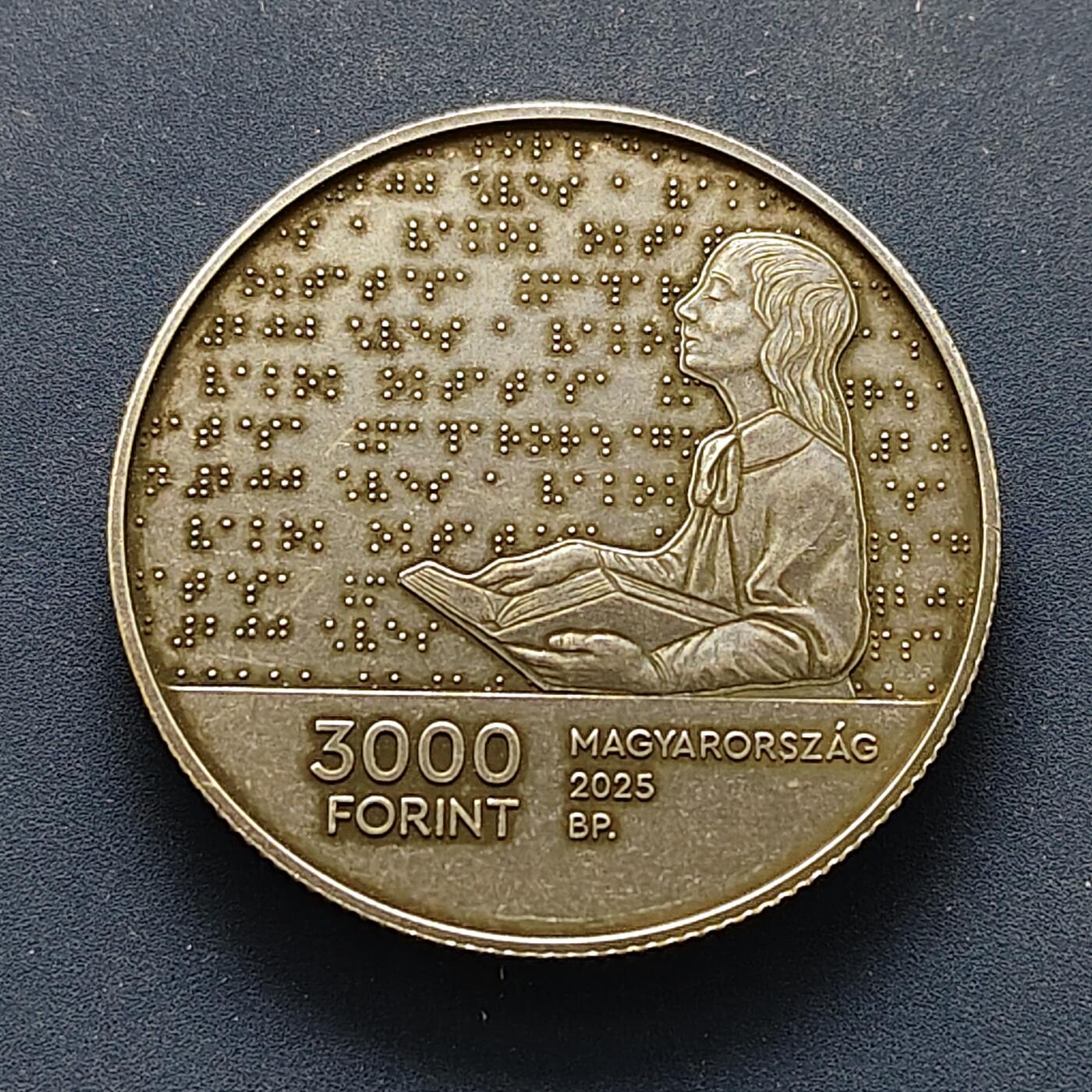【全场包邮】纯粹捡漏拍495场-持续更新中 【少见】匈牙利2025年3000福林盲人教育200周年纪念币-量5000