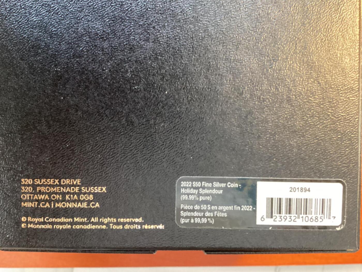 长老汇蛇年精选第九十三场拍卖 2022加拿大圣诞马车可旋转5盎司镀金精制银币，157.6克，9999银，3D打印技术，1000枚