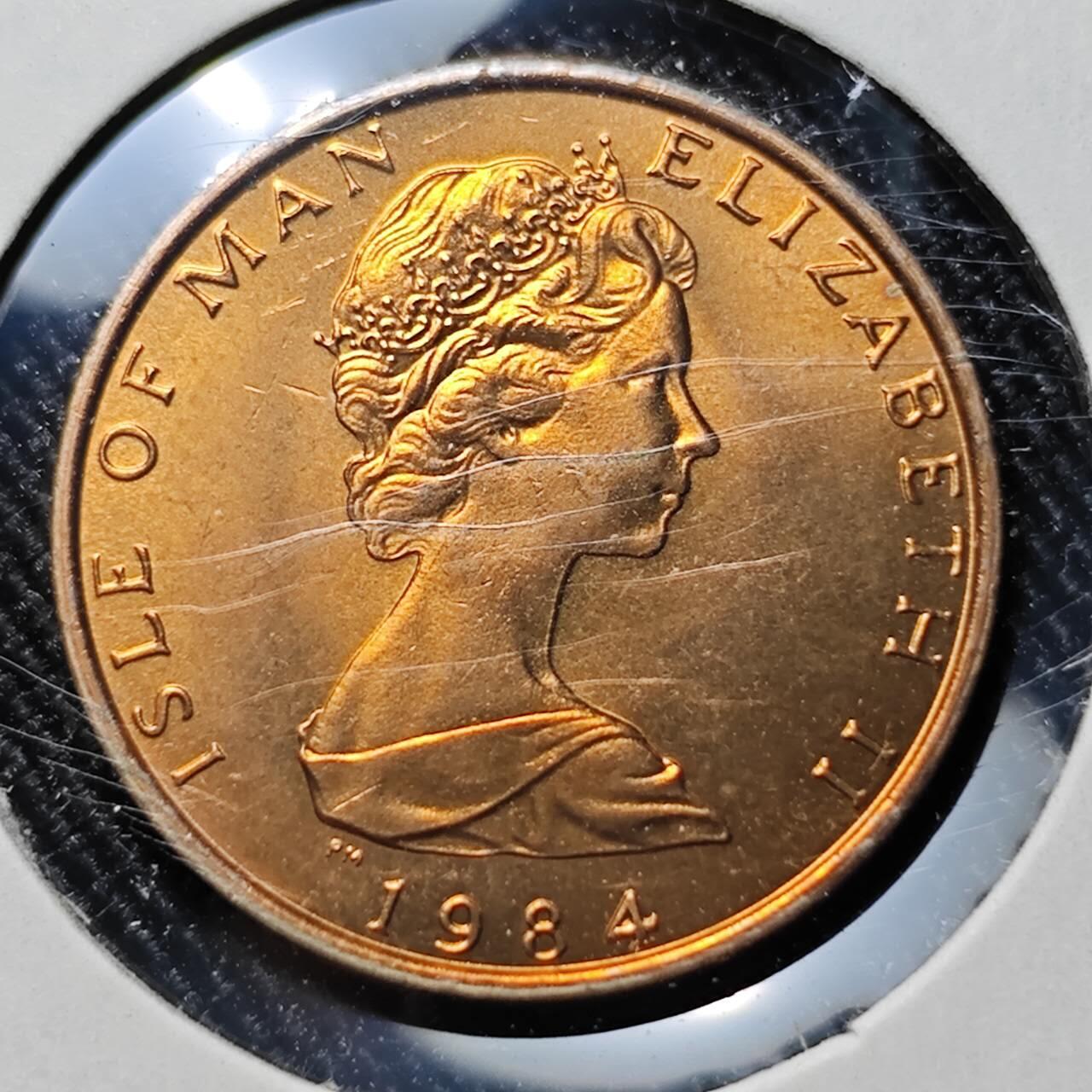 KK钱币收藏小铺  第400期  百期特拍（四拍之四）2月预留时间 周末发货   1984马恩岛1便士铜币