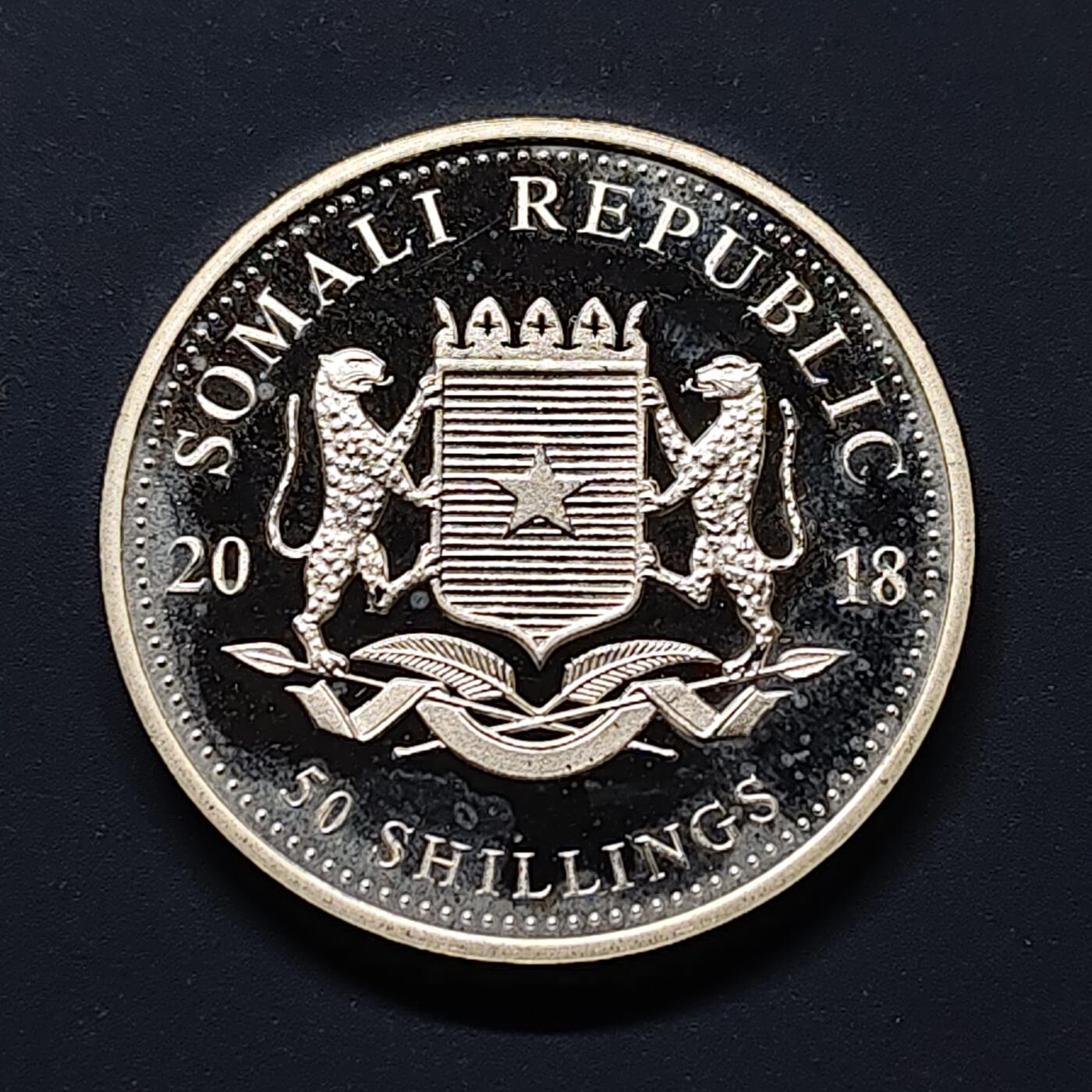 【全场包邮】纯粹捡漏拍495场-持续更新中 索马里2018年10先令大象1/2盎司9999纯银【33毫米15.55克，纯银价约311元（按20元银价折算）】