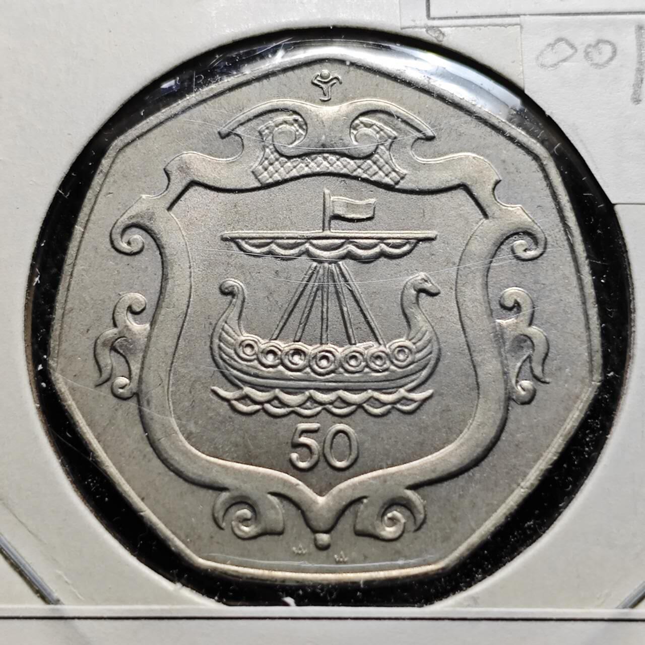 KK钱币收藏小铺  第400期  百期特拍（四拍之四）2月预留时间 周末发货 1985马恩岛50便士 