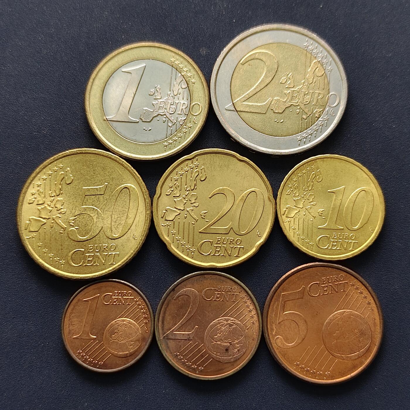 【全场包邮】纯粹捡漏拍494场 芬兰1999-2001年首发版欧元8枚套币