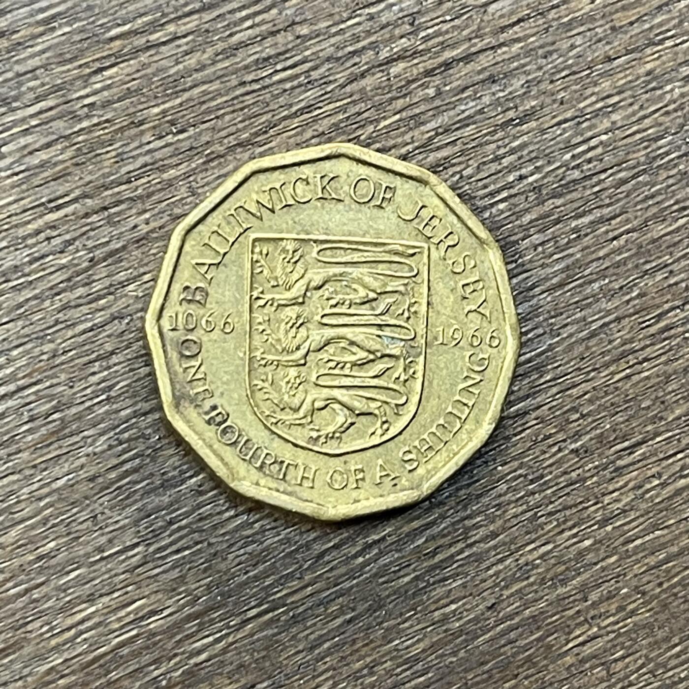 【铜匠收藏】★第138场★散币场。不寄存，30包邮。不满30元，支付5元运费。《接受代拍 代送NGC评级》 44【无寄存】英属泽西岛1/4先令多边形黄铜币