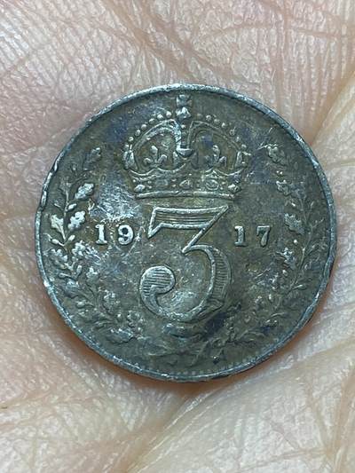 2026年第六场(总第一百七十五场）外国好品散币场(免佣金) - 币不平–英国🇬🇧1917年3便士银币(乔治五世第一版，925高银)