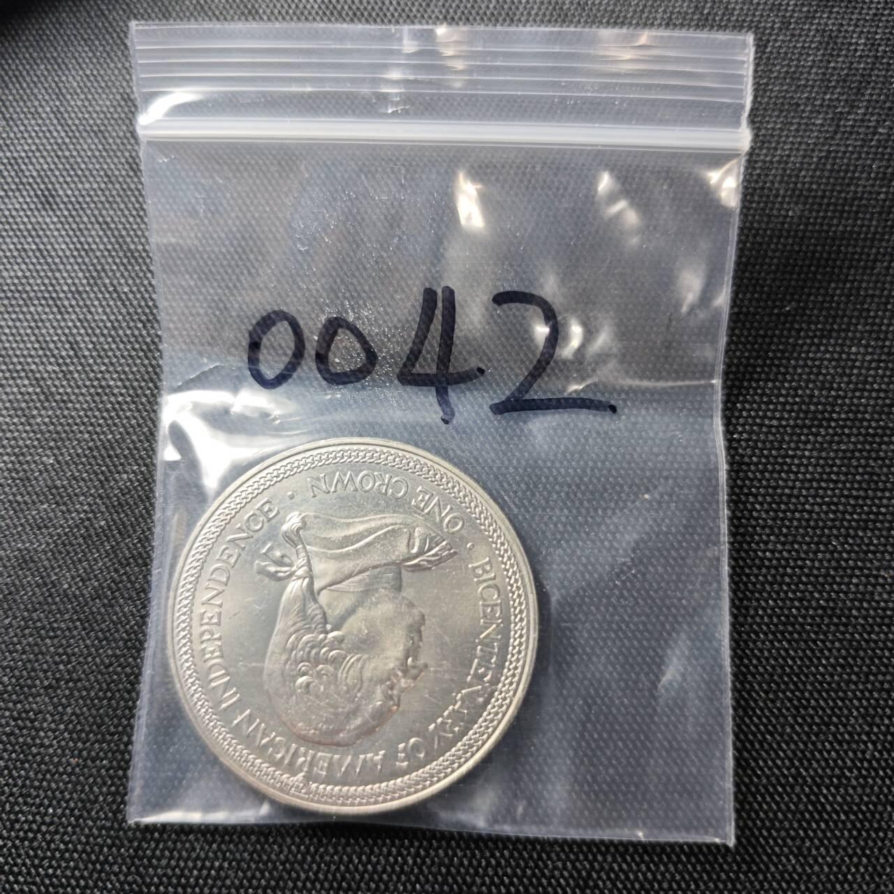 KK钱币收藏小铺  第400期  百期特拍（四拍之四）2月预留时间 周末发货 1976马恩岛1克朗美国独立200周年纪念币