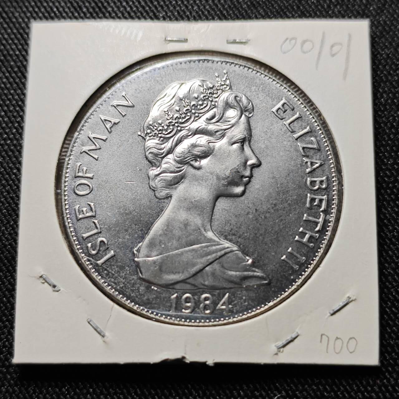 KK钱币收藏小铺  第400期  百期特拍（四拍之四）2月预留时间 周末发货   1984马恩岛1克朗纪念币 洛杉矶奥运会纪念