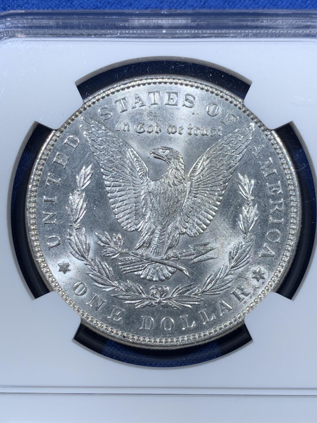 《竞宝斋》第456场 周日，周一，周二   3场连拍 （全场包邮）欢迎送拍 NGC UNC 美国 1886年 摩根1美圆 银币