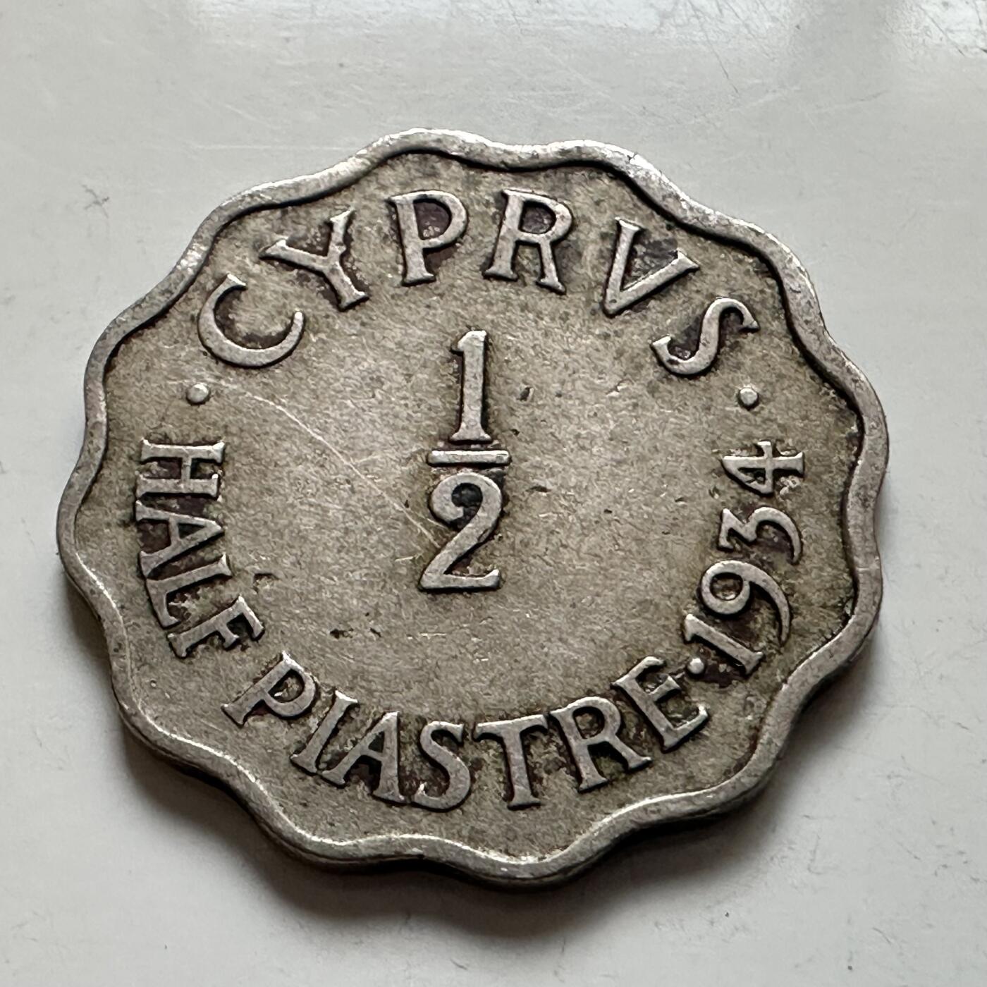 🌹外币初藏🌹🐯2026年第6场  每周二四六晚8️⃣点 接代拍 英属塞浦路斯1934年1/2皮阿斯特