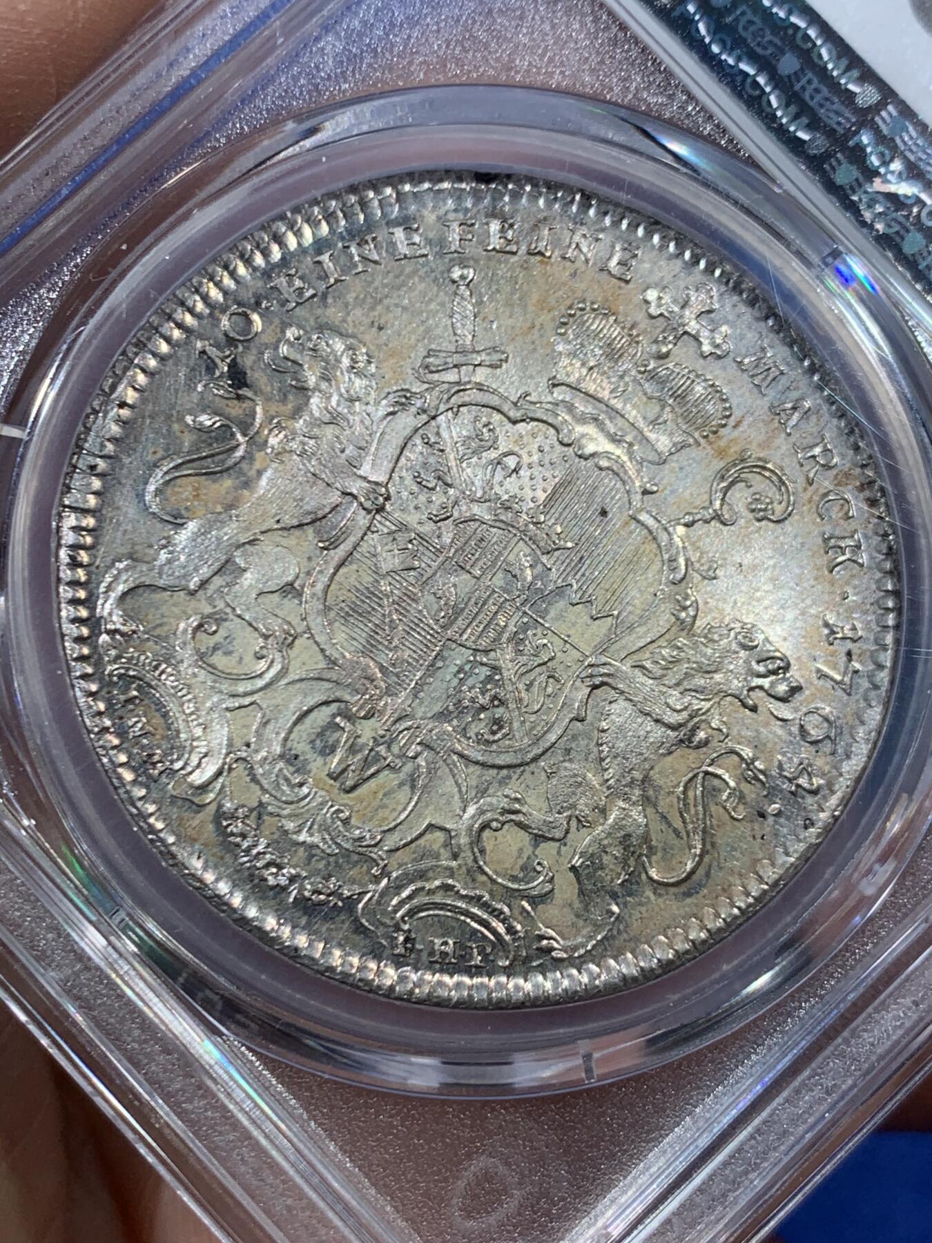 《竞宝斋》第456场 周日，周一，周二   3场连拍 （全场包邮）欢迎送拍 唯一冠军 PCGS MS63 德国 1764 维尔茨堡主教区 泰勒大银币 PL质感 极美藏品