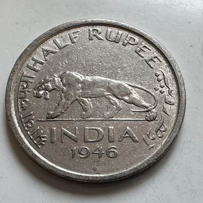 🌹外币初藏🌹🐯2026年第6场  每周二四六晚8️⃣点 接代拍 - 英属印度1946年半卢比