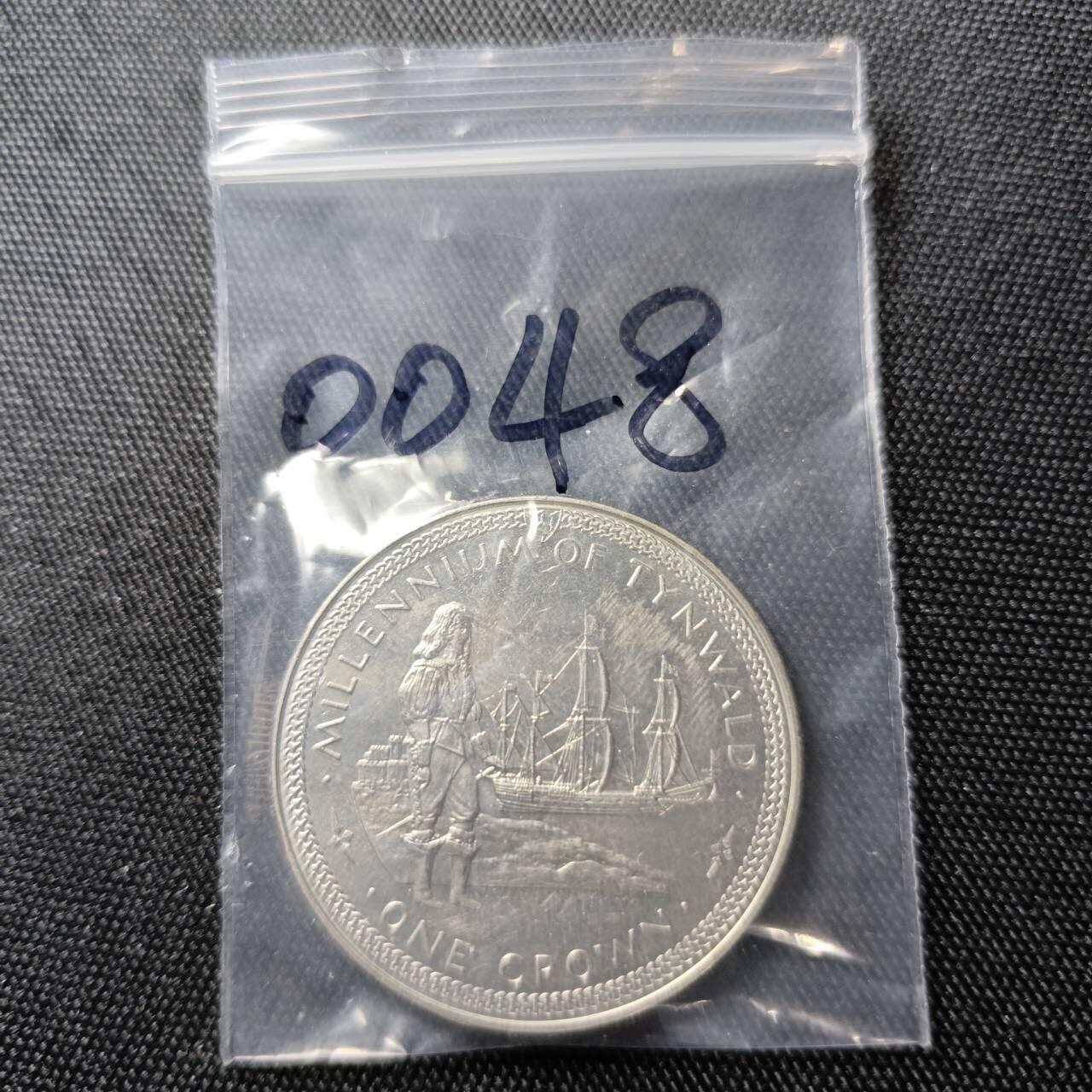 KK钱币收藏小铺  第400期  百期特拍（四拍之四）2月预留时间 周末发货   马恩岛1979年1克朗纪念币 千年议会纪念