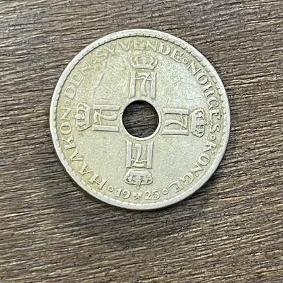 【铜匠收藏】★第138场★散币场。不寄存，30包邮。不满30元，支付5元运费。《接受代拍 代送NGC评级》 - 36【无寄存】挪威1925年1克朗镍币25mm
