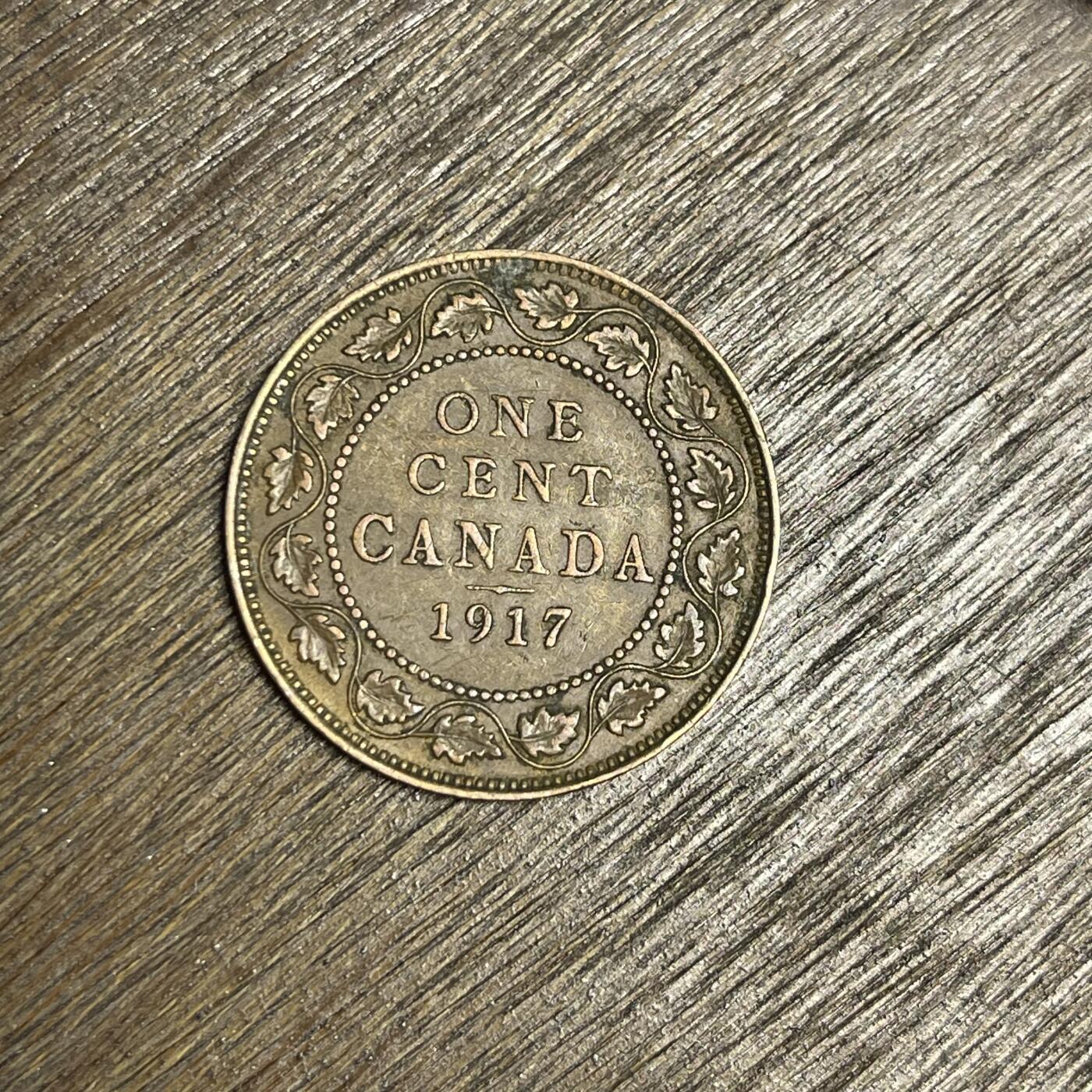 【铜匠收藏】★第137场★散币场。不寄存，30包邮。不满30元，支付5元运费。《接受代拍 代送NGC评级》 100【无寄存】1917 加拿大 乔治五 大1分 铜币