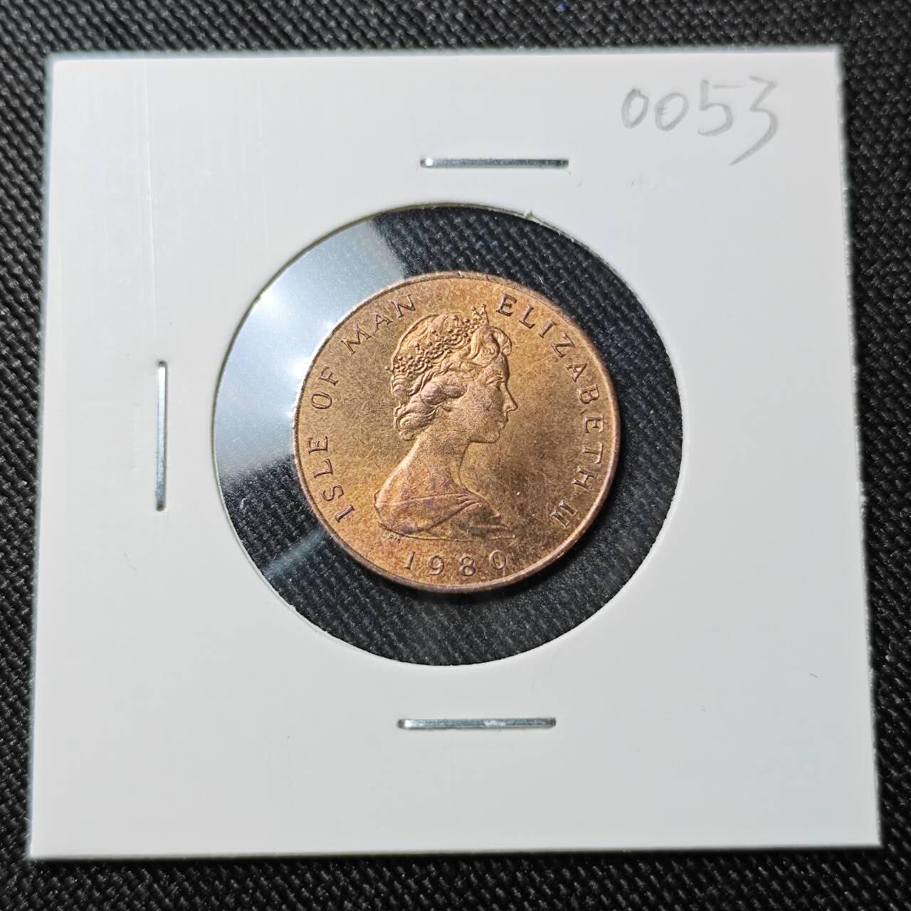 KK钱币收藏小铺  第400期  百期特拍（四拍之四）2月预留时间 周末发货  1980马恩岛1便士铜币 猫