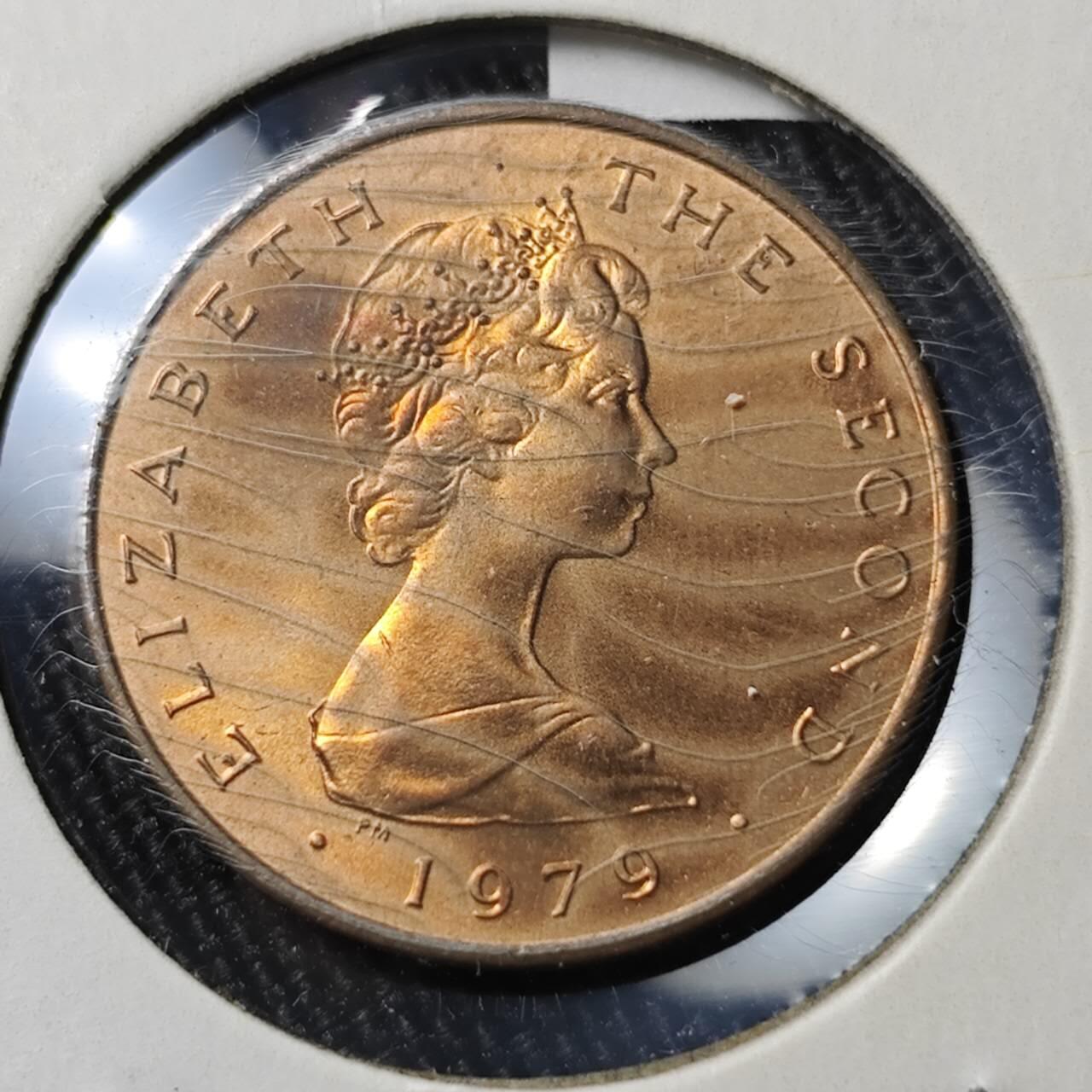 KK钱币收藏小铺  第400期  百期特拍（四拍之四）2月预留时间 周末发货   1979马恩岛一便士铜币 带小三轮火轮