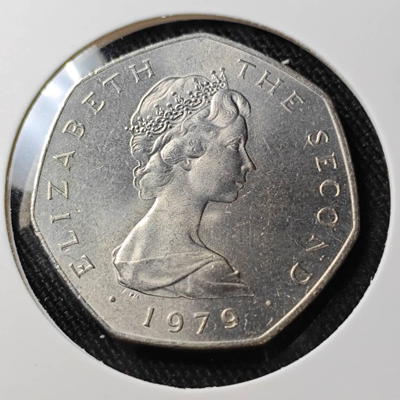 KK钱币收藏小铺  第400期  百期特拍（四拍之四）2月预留时间 周末发货  1979马恩岛50便士 海盗船 纪念币