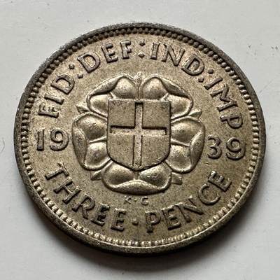 🌹外币初藏🌹🐯2026年第6场  每周二四六晚8️⃣点 接代拍 - 英国1939年三便士银币 a