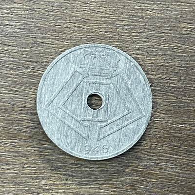 【铜匠收藏】★第138场★散币场。不寄存，30包邮。不满30元，支付5元运费。《接受代拍 代送NGC评级》 - 22【无寄存】【铜匠收藏】1946德国占领比利时25分中孔锌币