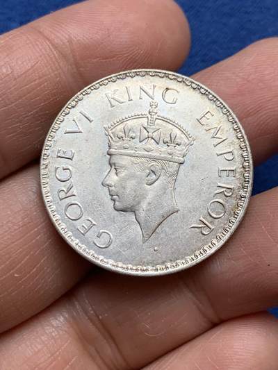 《竞宝斋》第456场 周日，周一，周二   3场连拍 （全场包邮）欢迎送拍 - 英属印度1941年乔治六世1卢比银币