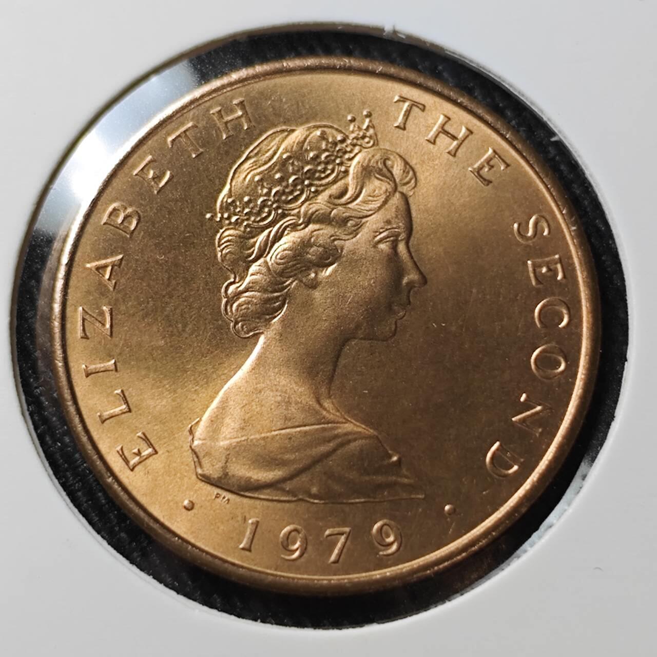 KK钱币收藏小铺  第400期  百期特拍（四拍之四）2月预留时间 周末发货   1979马恩岛2便士铜币 带小三轮火轮