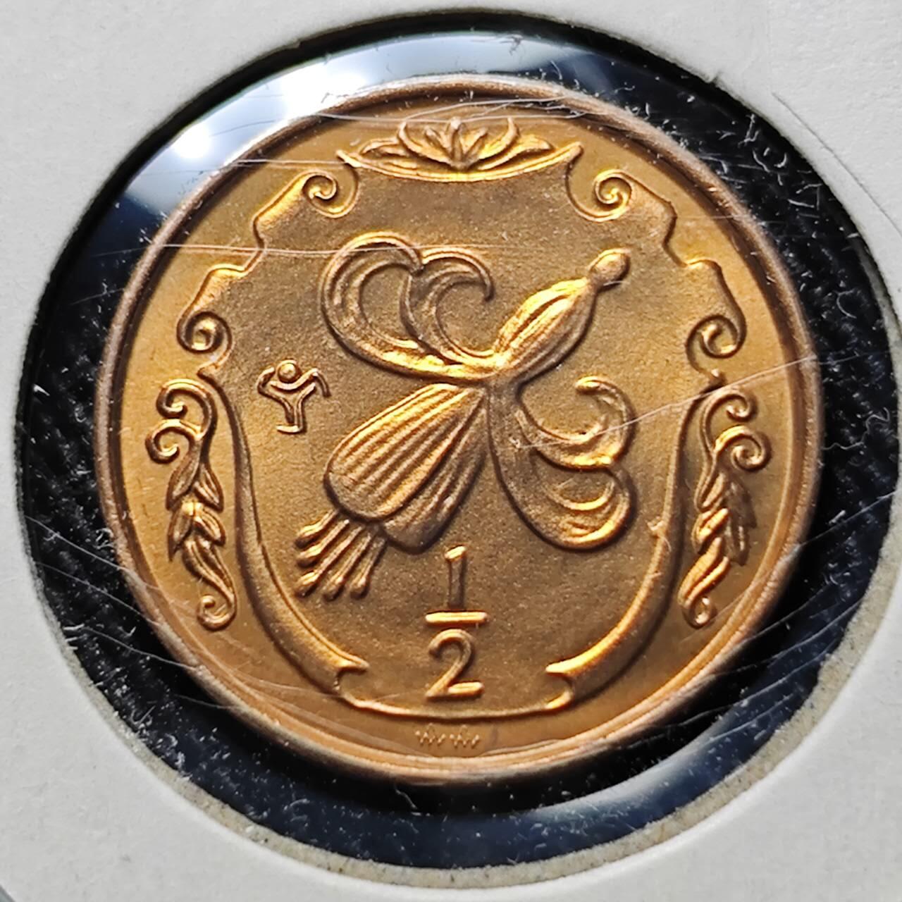 KK钱币收藏小铺  第400期  百期特拍（四拍之四）2月预留时间 周末发货  1985马恩岛1/2便士铜币